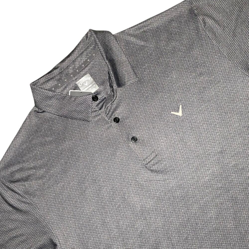 Callaway Opti-Dri Golf Polo Shirt Mens XL Caviar Black Gray Moisture Wicking